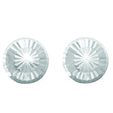 14K White Gold Small Diamond Cut Burst Post Earring